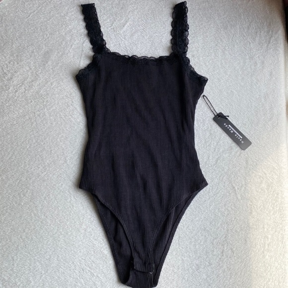 Chic & Trendy NWT Black Bodysuit by Haute Monde | Size Large (Juniors) - Picture 1 of 2